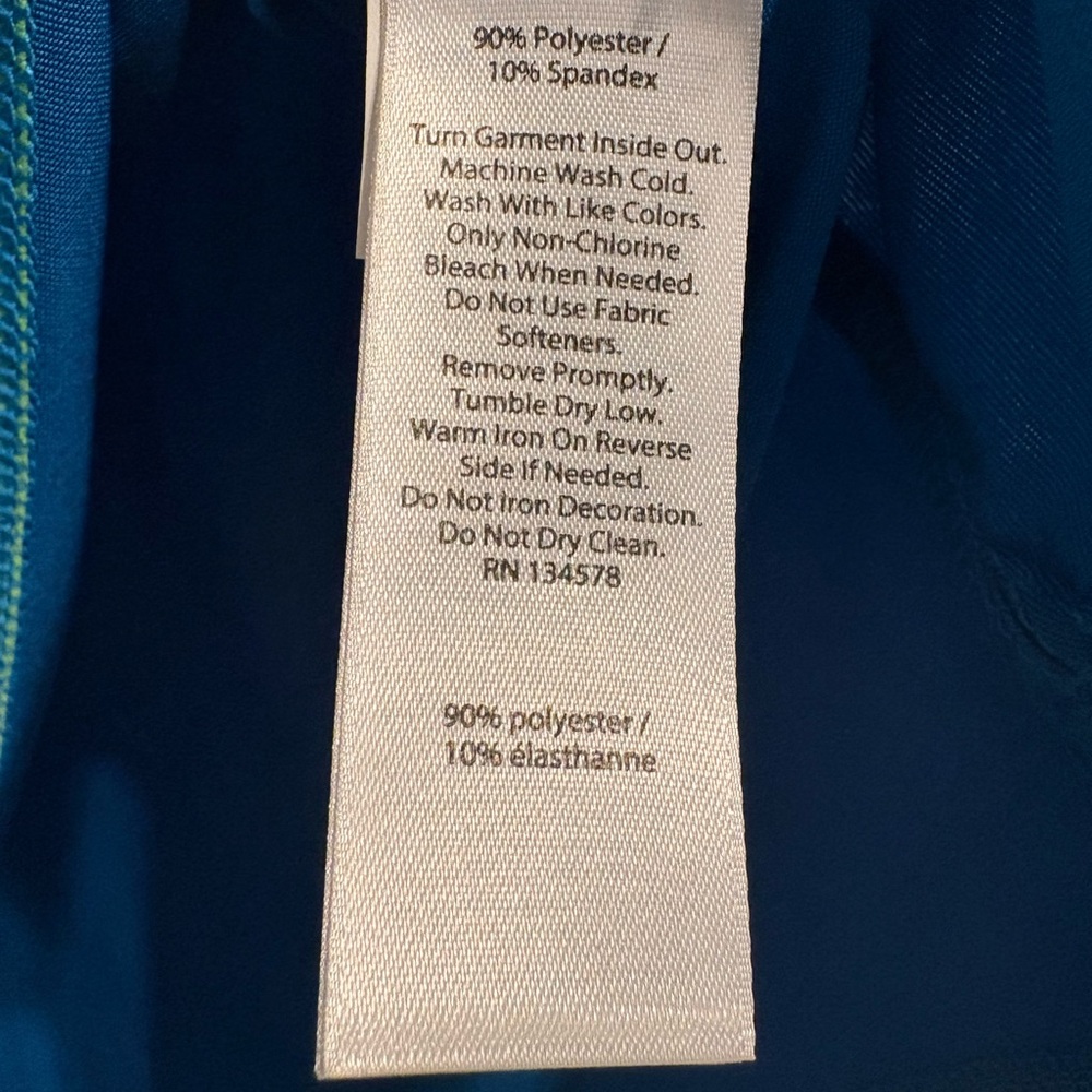Vineyard Vines M Performance Polo Blue/Lime Striped Golf Shirt - Picture 4 of 5